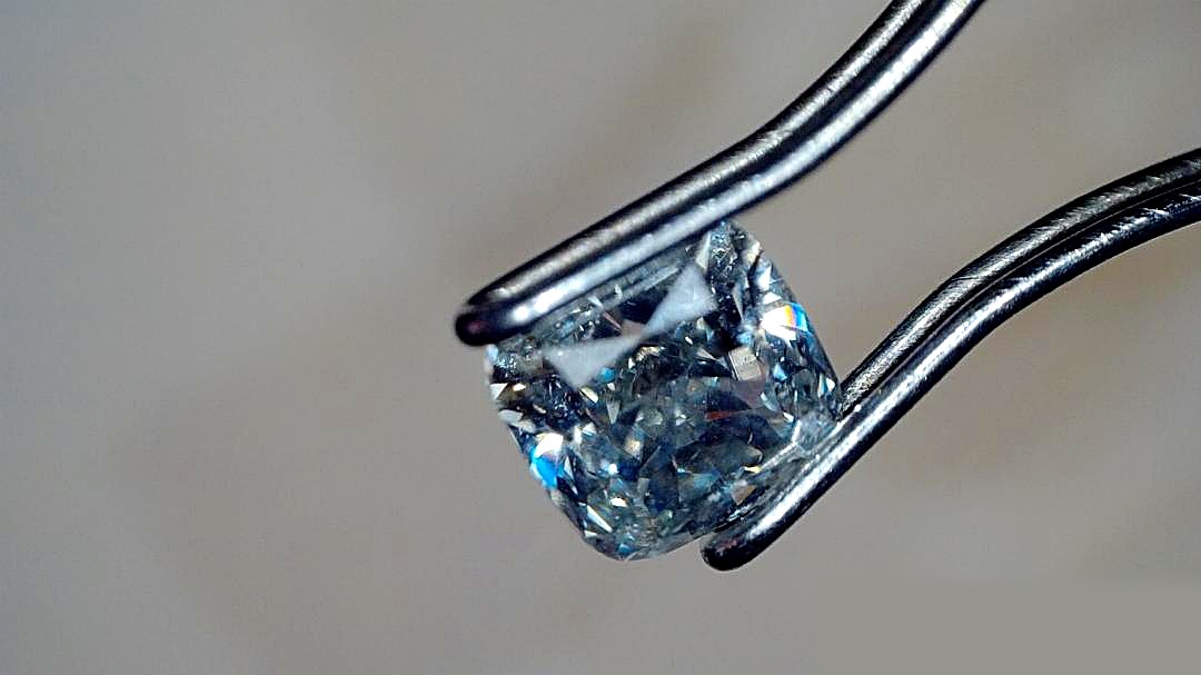 Blue cushion-cut diamond — alternate view